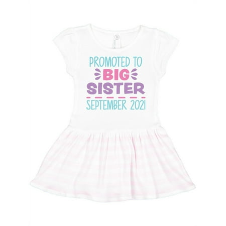 Inktastic Promoted To Big Sister September 2021 Gift Toddler Girl Dress