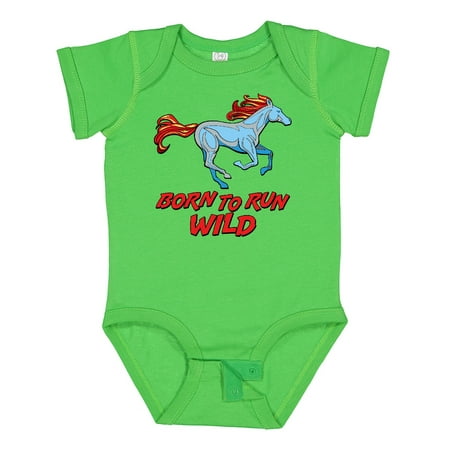 Inktastic Born to Run Wild- Galloping Horse Gift Baby Boy or Baby Girl Bodysuit