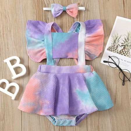 Fidelma Girl Jumpsuit Newborn Infant Baby Girls Ruffle Tie-dye Ribbed Romper Bodysuit Clothes C-90
Fidelma Girl Jumpsuit Newborn Infant Baby Girls Ruffle Tie-dye Ribbed Romper Bodysuit Clothes C-90
