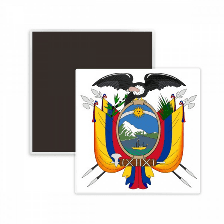 Quito Ecuador National Emblem Square Ceracs Fridge Magnet Keepsake Memento