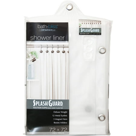 Bath Bliss Premium Splash Guard Shower Curtain Liner - Walmart.com
