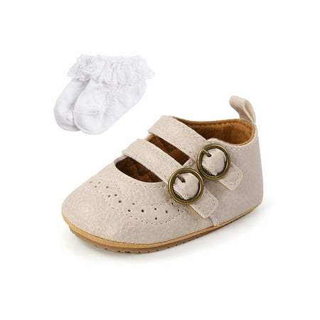SIMANLAN Infant Princess Dress Shoe First Walkers Crib Shoes Comfort Flats Newborn Retro Toddler Prewalker Khaki with Socks 5C
SIMANLAN Infant Princess Dress Shoe First Walkers Crib Shoes Comfort Flats Newborn Retro Toddler Prewalker Khaki with Socks 5C