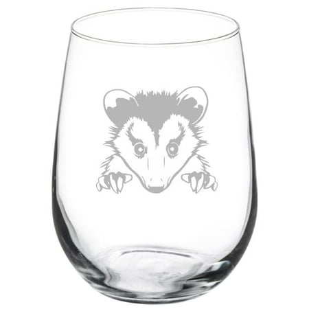 Wine Glass Goblet Cute Possum Opossum (17 oz Stemless)
