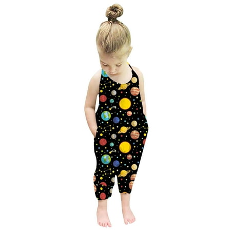 Simplmasygenix Baby Jumpsuit Light Summer Girl Clothes Toddler Kids Boys GirlsFashion Cute Flower Print Lacing Romper Jumpsuit