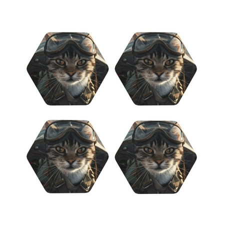 Vsdgher Pilot Cat In Vintage Plane Leather Coasters for Drinks Durable Drink Coasters 4 Set for Tabletop Protection Luxurious Home Décor and Housewarming Gift-Hexagon
Vsdgher Pilot Cat In Vintage Plane Leather Coasters for Drinks Durable Drink Coasters 4 Set for Tabletop Protection Luxurious Home Décor and Housewarming Gift-Hexagon