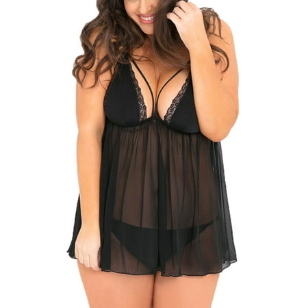 NECHOLOGY Cutout Lingerie plus Size G-string Lace Deep Passion Halter Size Dress Babydoll Plus V Lingerie Set for Women Black XX-Large
NECHOLOGY Cutout Lingerie plus Size G-string Lace Deep Passion Halter Size Dress Babydoll Plus V Lingerie Set for Women Black XX-Large