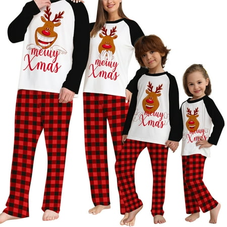 Family Christmas Pajamas Matching Set Cartoon Print Long-Sleeve Tops with Plaid Pants Sleepwear for Adult Kid Baby
Family Christmas Pajamas Matching Set Cartoon Print Long-Sleeve Tops with Plaid Pants Sleepwear for Adult Kid Baby