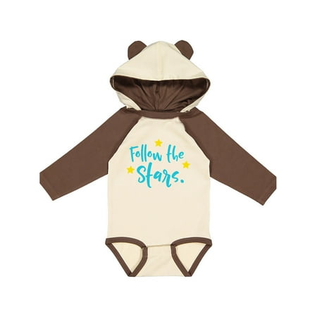 Inktastic Follow The Stars - Blue Yellow Gift Baby Boy or Baby Girl Long Sleeve Bodysuit