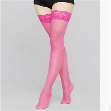 Women Lady Sheer mesh Lace Thigh-Highs Stockings Pantyhose Over Knee Nightclub