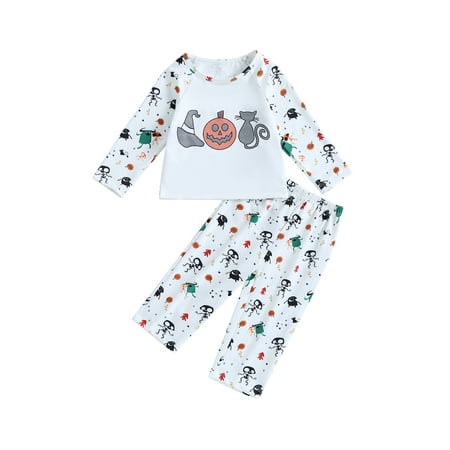 Arvbitana Toddler Girls Halloween Casual Outfit Set Baby Long Sleeve Round Neck Cartoon Print Tops + Elastic Sweatpants Kids 2-Piece Outfits 12M-5T
Arvbitana Toddler Girls Halloween Casual Outfit Set Baby Long Sleeve Round Neck Cartoon Print Tops + Elastic Sweatpants Kids 2-Piece Outfits 12M-5T