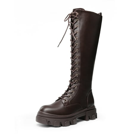 Dream Pairs Knee High Boots Women Fashion Lace Up Chunky Platform Lug Sole Boots For Women SDKB221W BROWN/PU Size 10
Dream Pairs Knee High Boots Women Fashion Lace Up Chunky Platform Lug Sole Boots For Women SDKB221W BROWN/PU Size 10