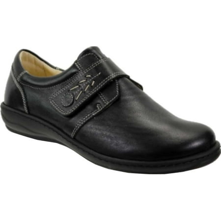Women s David Tate Evita Hook and Loop Shoe Black Calfskin 10 M