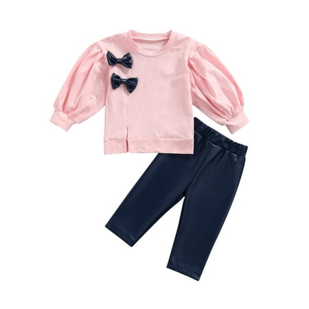 Suanret 2Pcs Kids Baby Girls Clothes Sets Long Puff Sleeve Tops Sweatshirt PU Leather Pants Leggings Outfit Pink 3-4 Years
Suanret 2Pcs Kids Baby Girls Clothes Sets Long Puff Sleeve Tops Sweatshirt PU Leather Pants Leggings Outfit Pink 3-4 Years
