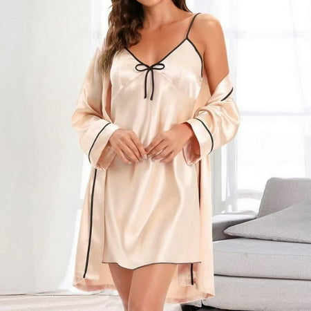 ALSLIAO Women Sexy Lingerie Silk Satin Dress Underwear Sleepwear Set Night Dress Robe Champagne XL
ALSLIAO Women Sexy Lingerie Silk Satin Dress Underwear Sleepwear Set Night Dress Robe Champagne XL