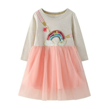 URMAGIC 2-7 Years Little Girls Winter Rainbow Long Sleeve Dress Toddler Kids Casual Party Tulle Tutu Dresses
URMAGIC 2-7 Years Little Girls Winter Rainbow Long Sleeve Dress Toddler Kids Casual Party Tulle Tutu Dresses