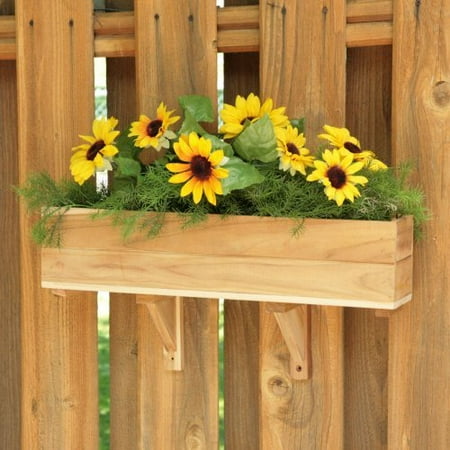 Rectangle Teak Wood Flourish Flower Box