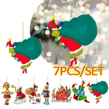 Christmas Decorations Grinch Hanging Ornament Christmas Tree Decorations Pendants Green Grinch Xmas Decor for Christmas Party Accessories 7PCS/SET
Christmas Decorations Grinch Hanging Ornament Christmas Tree Decorations Pendants Green Grinch Xmas Decor for Christmas Party Accessories 7PCS/SET