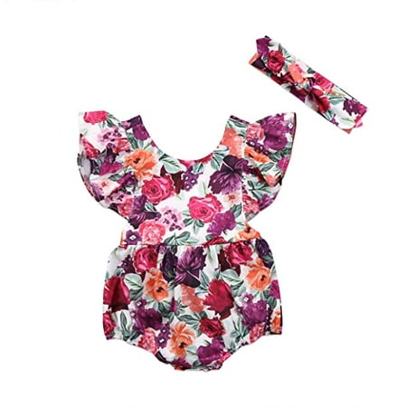Baby Girl Rompers Floral Ruffle Sleeve Princess Tutu Dress Summer Jumpsuits with Headband
Baby Girl Rompers Floral Ruffle Sleeve Princess Tutu Dress Summer Jumpsuits with Headband