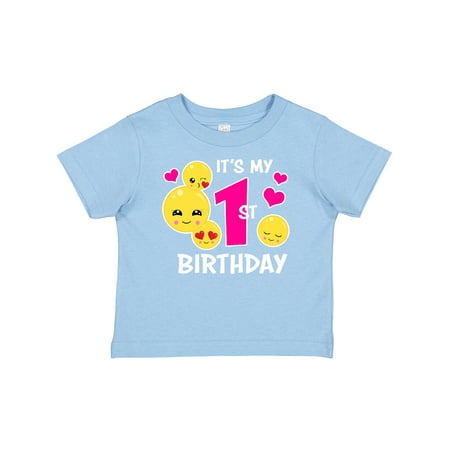 Inktastic Its My 1st Birthday with Smiling Emoticons Gift Baby Girl T-Shirt
