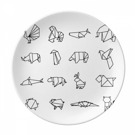 Origa Animal Geometric Shape Plate Decorative Porcelain Salver Tableware Dinner Dish