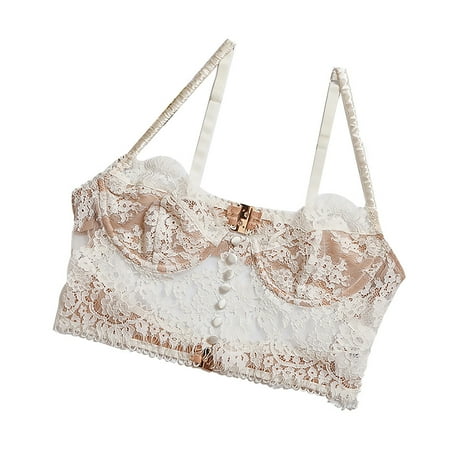 Wrea Women Summer New Sexy Floral Lace Camisole Bra Single-Breasted Bralette Vest