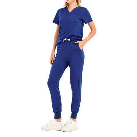 Sksloeg Scrub Set Of 2023 Cool Stretch V-Neck Top and Jogger Scrub Pants Set Short Sleeve Classic Fit Workwear Blue S
Sksloeg Scrub Set Of 2023 Cool Stretch V-Neck Top and Jogger Scrub Pants Set Short Sleeve Classic Fit Workwear Blue S