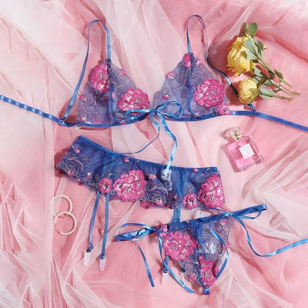 Gyouwnll Sleepwear For Womens Pajamas For Women Bras For Women 3Pcs Bra Garter Belt Bow Tie Sleepwear Underwear Lingerie Flower Embroidery
Gyouwnll Sleepwear For Womens Pajamas For Women Bras For Women 3Pcs Bra Garter Belt Bow Tie Sleepwear Underwear Lingerie Flower Embroidery