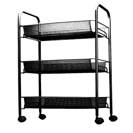 SSBSM 3-Layer Removable Kitchen Trolley Holder Shelf Storage Rack Organizer with Wheel
