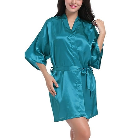 Lumento Ladies Robe Satin Sleepwear Kimono Bathrobe Women Soft Nightgowns Lightweight Silky Pajama Dress Blue XL
Lumento Ladies Robe Satin Sleepwear Kimono Bathrobe Women Soft Nightgowns Lightweight Silky Pajama Dress Blue XL