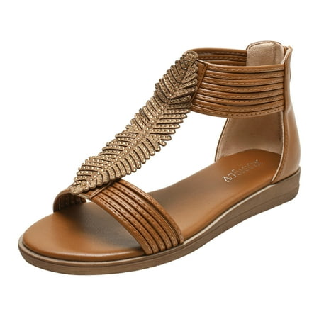 CLZOUD Lace Up Sandals for Women Flat Brown Fashion Spring and Summer Women Sandals Flat Low Heel Open Toe Breathable Comfortable Leaf Shape Rhinestone Bohemian Style 38
CLZOUD Lace Up Sandals for Women Flat Brown Fashion Spring and Summer Women Sandals Flat Low Heel Open Toe Breathable Comfortable Leaf Shape Rhinestone Bohemian Style 38