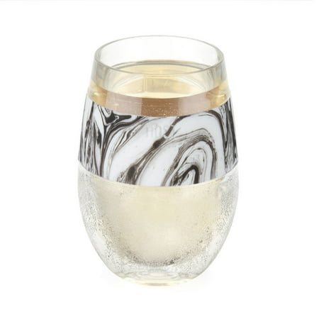 Host Plastic Double Wall Insulated Freezable Drink Cooling Cup Black Swirl