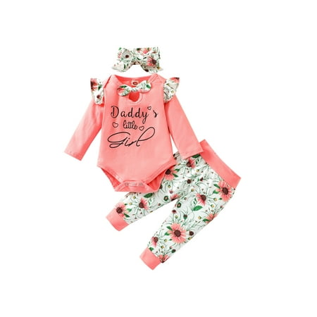 Sunisery Daddy s Little Girl Infant Baby Girl Fall Outfits Ruffle Romper + Floral Pants + Headband 3PCS Clothes Pink 6-12 Months
Sunisery Daddy s Little Girl Infant Baby Girl Fall Outfits Ruffle Romper + Floral Pants + Headband 3PCS Clothes Pink 6-12 Months