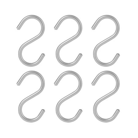 6Pcs Practical Clothes Hooks Bathroom Hanging Hooks Bedroom Supplies (Silver)