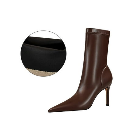 Ymiytan Womens Breathable Fashion Booties Office Anti-Slip Winter Warm Dress Boot Walking Comfort High Heels Dark Brown 5
Ymiytan Womens Breathable Fashion Booties Office Anti-Slip Winter Warm Dress Boot Walking Comfort High Heels Dark Brown 5