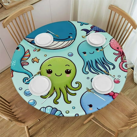BCIIG Cartoon Sea Creatures Round Table Cover Stain Resistant Washable Indoor Outdoor Tablecloth Kitchen Dining Wedding Parties 100% Polyester Fiber 38-42
BCIIG Cartoon Sea Creatures Round Table Cover Stain Resistant Washable Indoor Outdoor Tablecloth Kitchen Dining Wedding Parties 100% Polyester Fiber 38-42