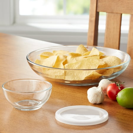 Mainstays 3-Piece Glass Chip n? Dip Serving Set