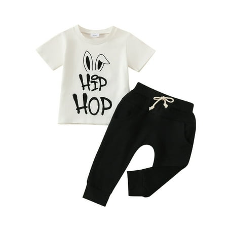 Outfits for Boys 2Pcs Summer Easter Short Sleeve Rabbit Letter Prints Tops Pants Girl Clothes
Outfits for Boys 2Pcs Summer Easter Short Sleeve Rabbit Letter Prints Tops Pants Girl Clothes
