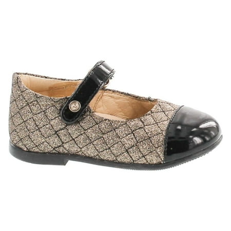 Naturino Girls 3663 Fashion Quilted Dress Flats Shoes Nero-Bronzo 21
