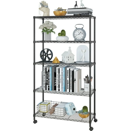 UBesGoo 65 x 36 x 14 5-Shelf Storage Rack Metal Garage Wire Shelving w/ Wheels for Kitchen Black
UBesGoo 65 x 36 x 14 5-Shelf Storage Rack Metal Garage Wire Shelving w/ Wheels for Kitchen Black