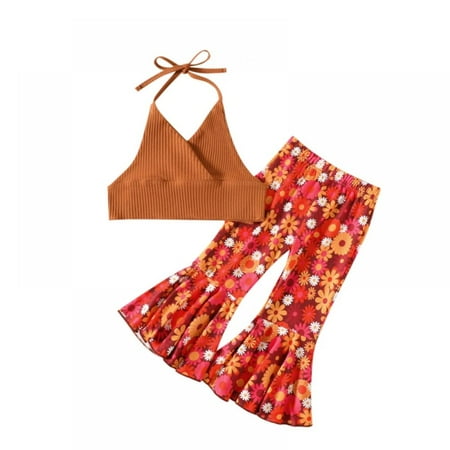 Uccdo 6M-5T Girls Summer Clothes Sets Toddler Baby Girl Halter Vest Sleeveless Crop Top & Floral Bell-Bottoms Pants 2Pcs Beach Boho Outfits
Uccdo 6M-5T Girls Summer Clothes Sets Toddler Baby Girl Halter Vest Sleeveless Crop Top & Floral Bell-Bottoms Pants 2Pcs Beach Boho Outfits