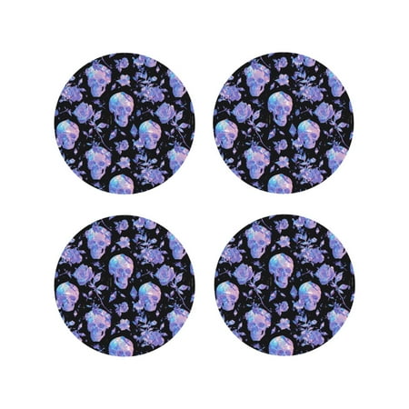 Pofeuu flower Skull crystal Print Coasters for Drinks 4Pack PU Leather Coasters Bar Drink Coasters for Tabletop Protection Furniture from Damage-Round Shape
Pofeuu flower Skull crystal Print Coasters for Drinks 4Pack PU Leather Coasters Bar Drink Coasters for Tabletop Protection Furniture from Damage-Round Shape
