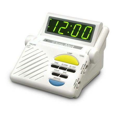Sonic Alert Sonic Boom Alarm Clock with Plug Outlet for Lamp