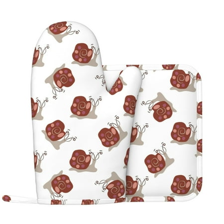 Oven Mitts and Pot Holders Sets - Funny Snail Print White Heat Resistant Silicone Oven Gloves (Left Glove) with Non-Slip Silicone Surface and hot pads for kitchen Baking Cooking
Oven Mitts and Pot Holders Sets - Funny Snail Print White Heat Resistant Silicone Oven Gloves (Left Glove) with Non-Slip Silicone Surface and hot pads for kitchen Baking Cooking