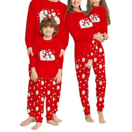 Christmas Pajamas for Family Bear Snowflake Print Long-Sleeved Round Neck Tops + Elastic Waist Trousers
Christmas Pajamas for Family Bear Snowflake Print Long-Sleeved Round Neck Tops + Elastic Waist Trousers