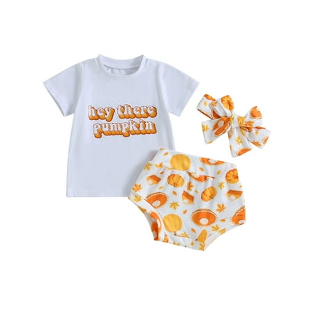 Wallarenear 3Pcs Baby Girls Halloween T Shirt Tops Pumpkin Print Elastic Shorts Headband
Wallarenear 3Pcs Baby Girls Halloween T Shirt Tops Pumpkin Print Elastic Shorts Headband