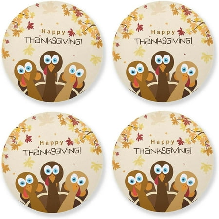 Hyjoy Thanksgiving Turkey Round Coaster Heat Resistant Absorbent Drink Coaster 4 Pcs for Kitchen Bar Cafe Decor
Hyjoy Thanksgiving Turkey Round Coaster Heat Resistant Absorbent Drink Coaster 4 Pcs for Kitchen Bar Cafe Decor
