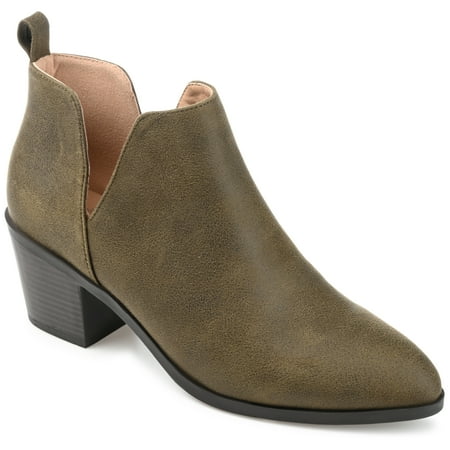 Journee Collection Womens Lola Wide Width Pull On Stacked Heel Booties