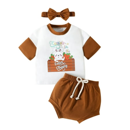 CNGELG Toddler Girls Easter Short Sleeve Cartoon Rabbit Printed T Shirt Tops Shorts Headbands Outfits
CNGELG Toddler Girls Easter Short Sleeve Cartoon Rabbit Printed T Shirt Tops Shorts Headbands Outfits