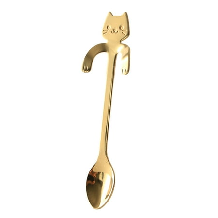 Novel 304 Stainless Steel Hanging Spoon With Cartoon Cat Shaped Handles