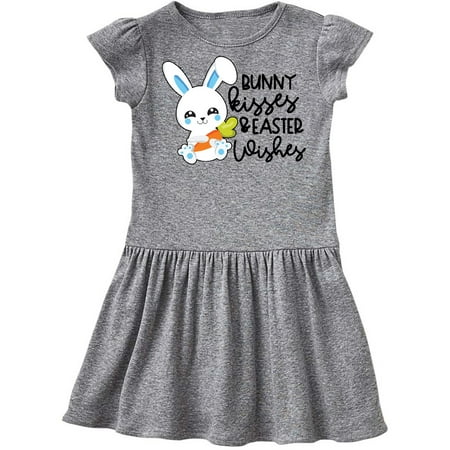 Inktastic Easter Bunny Kisses and Easter Wishes in Blue Gift Toddler Girl Dress